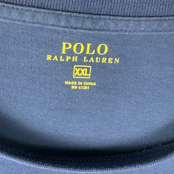 Polo Ralph Lauren Men's Vneck Regular 2XL Blue Pullover Knit Sweater Preppy Golf - Picture 11 of 13